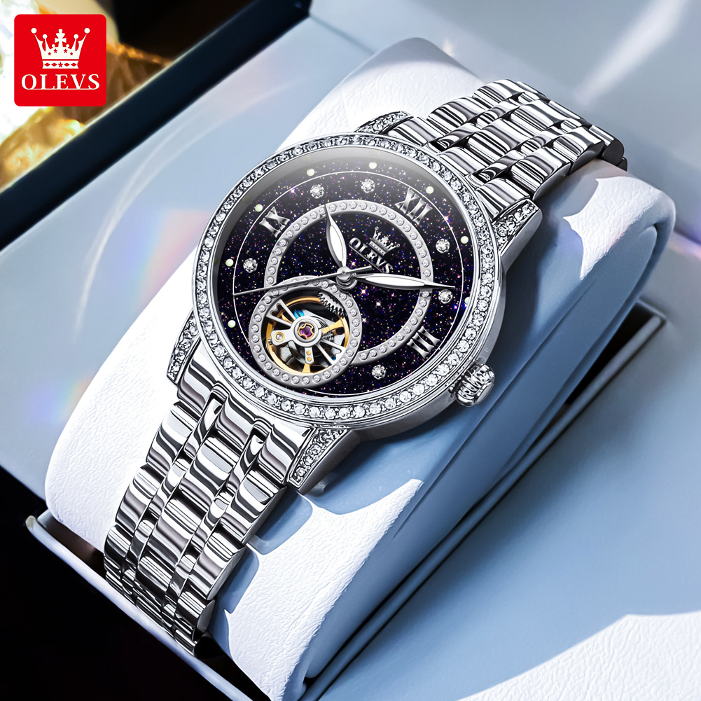 Tourbillon Movement Watch - OLEVS 7036 Elegant Mechanical Movement Watch