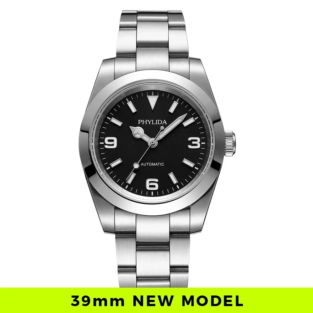 Luxury Watch Black - PHYLIDA 39mm Miyota Automatic Mechanical Luxury