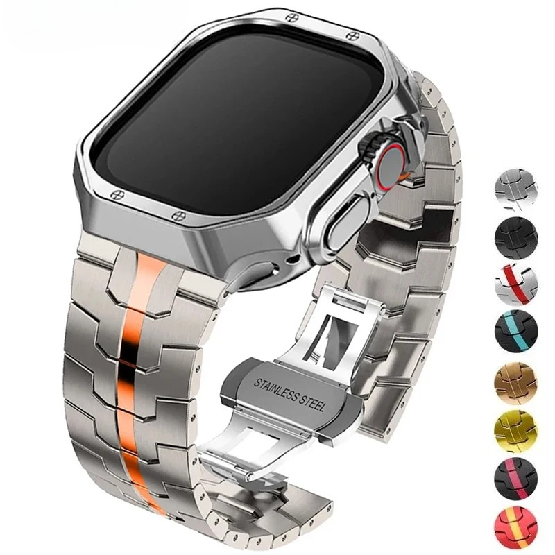 Luxury Watch Apple Bands - Luxury Strap+Case For Apple Watch11 10