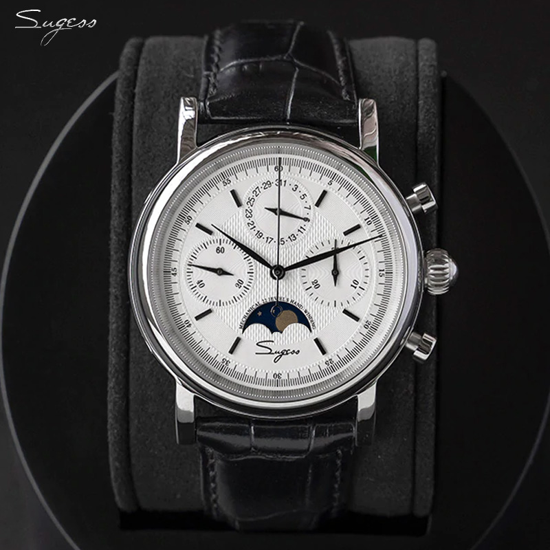 Moonphase Complication Watch - Original Movement ST1908 Sugess Men Mechanical