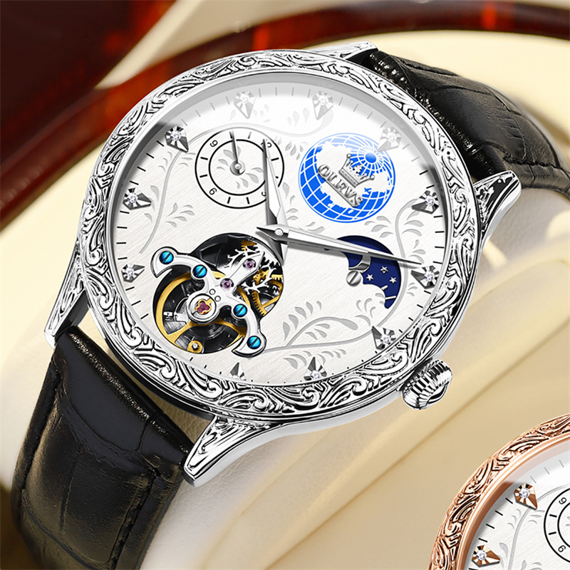 Luxury Watch Engraving - OLEVS Luxury Automatic Men's Watches Vintage