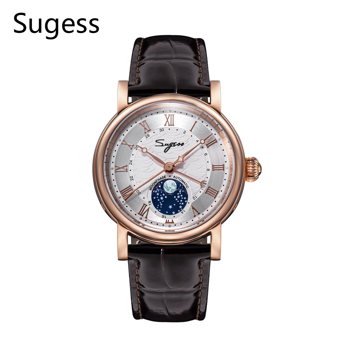 Moonphase Complication Watch - Sugess Moonphase Automatic Mechanical Men's Watch