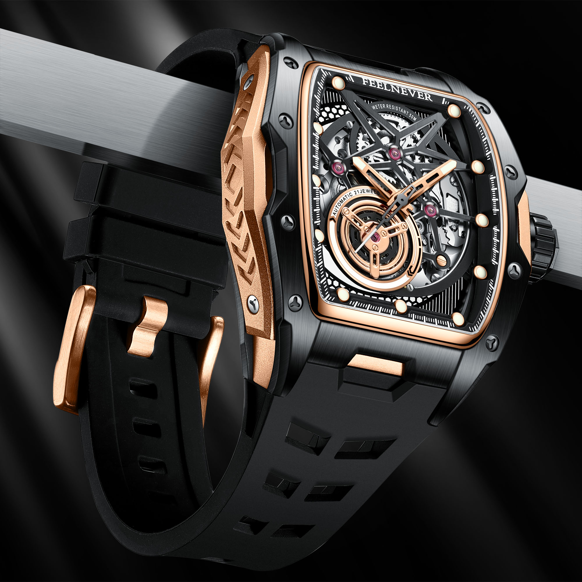 Tourbillon Movement Watch - FeelNever Hollow Tourbillon Men's Watches Luxury