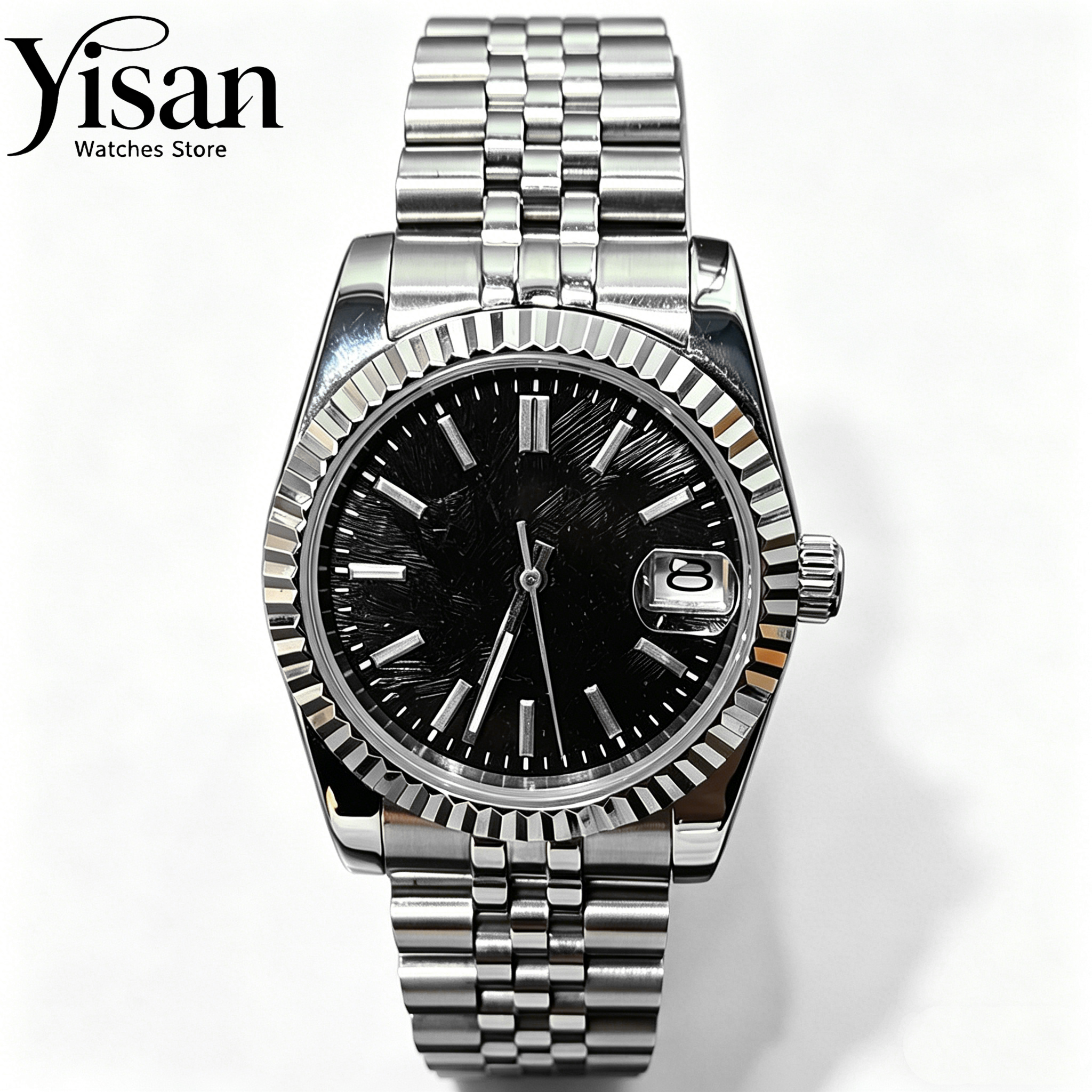 Luxury Watch Black - Yisan 36mm/39mm silver case sapphire crystal
