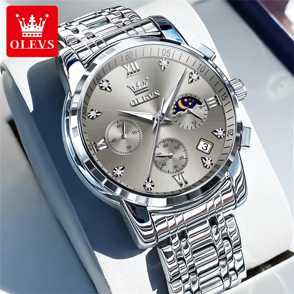 Moonphase Complication Watch - OLEVS 2858 Men Watch Luxury Brand