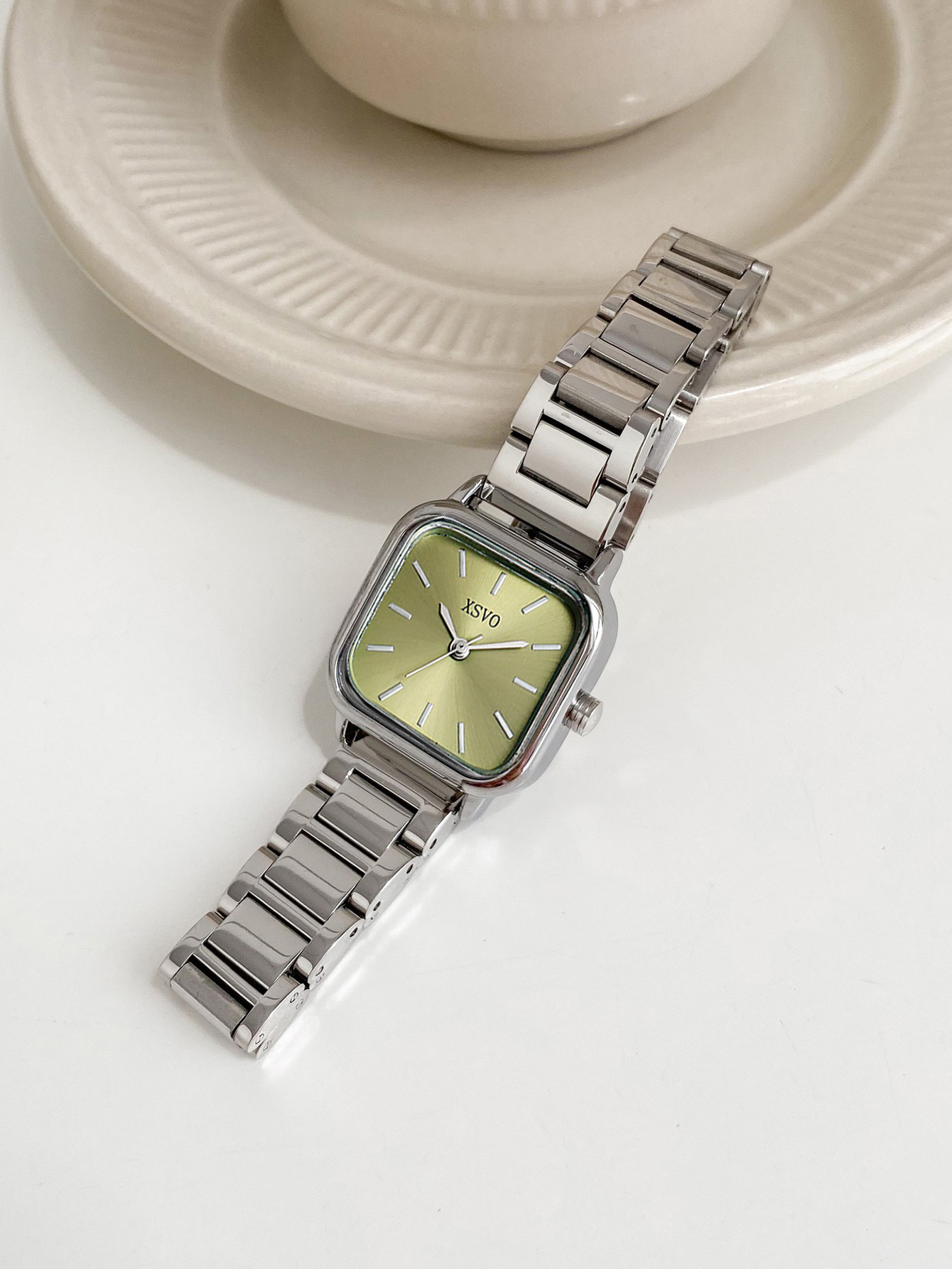 Elegant Square Women's Wristwa - Luxury Watch With Green Dial incelemesi ve fiyatı
