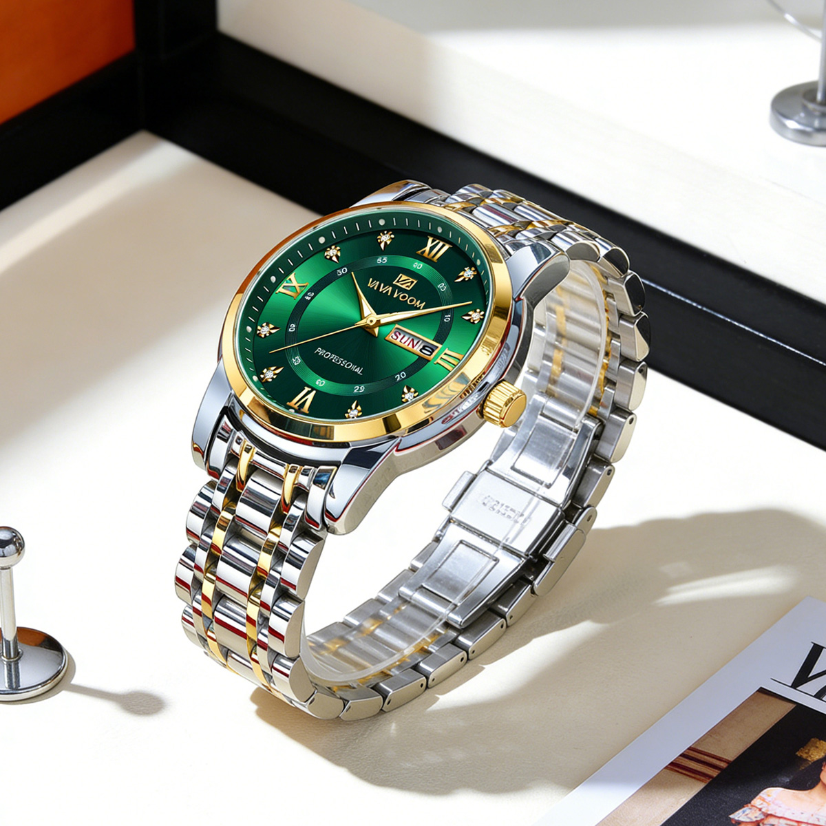 Luxury Rhinestone Gold Ring St - Luxury Watch With Green Dial incelemesi ve fiyatı