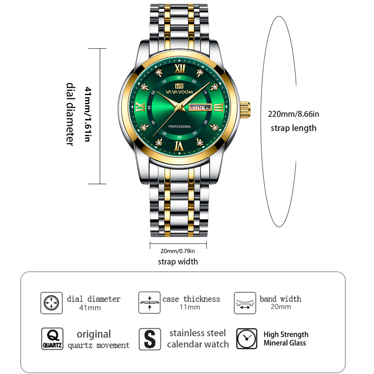 Luxury Rhinestone Gold Ring St - Luxury Watch With Green Dial incelemesi ve fiyatı