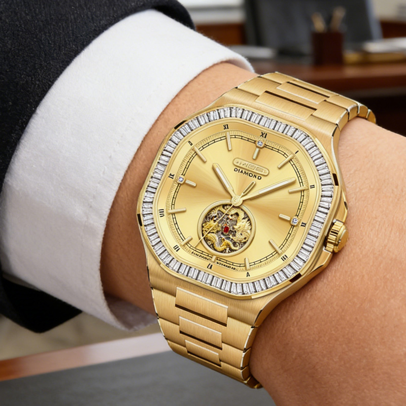 MIGE Men's Golden Automatic Wa - Luxury Watch Events incelemesi ve fiyatı