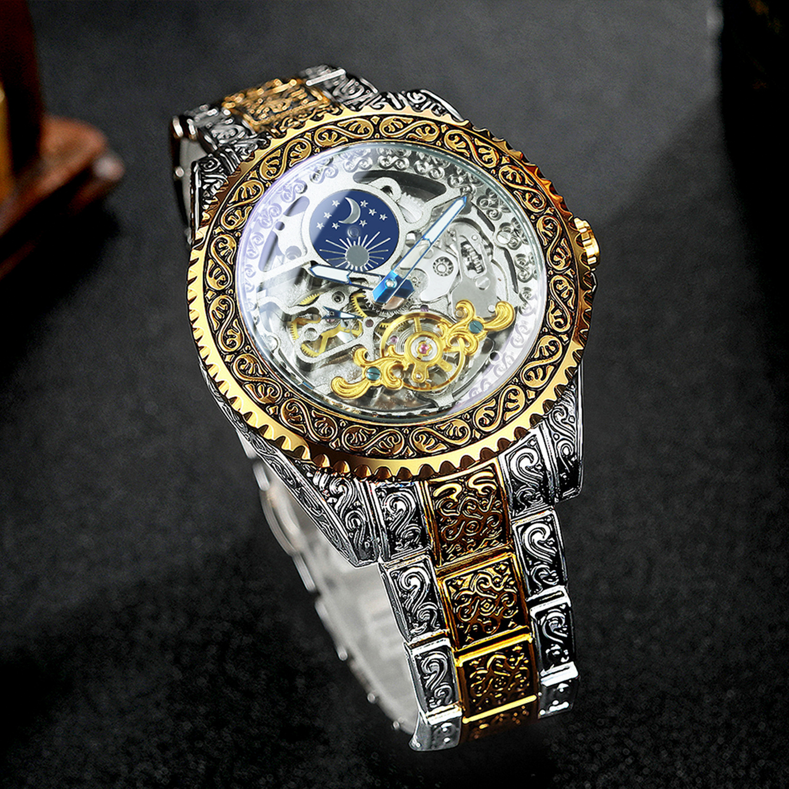 Forsining Luxury Gold Skeleton - Luxury Watch Engraving incelemesi ve fiyatı