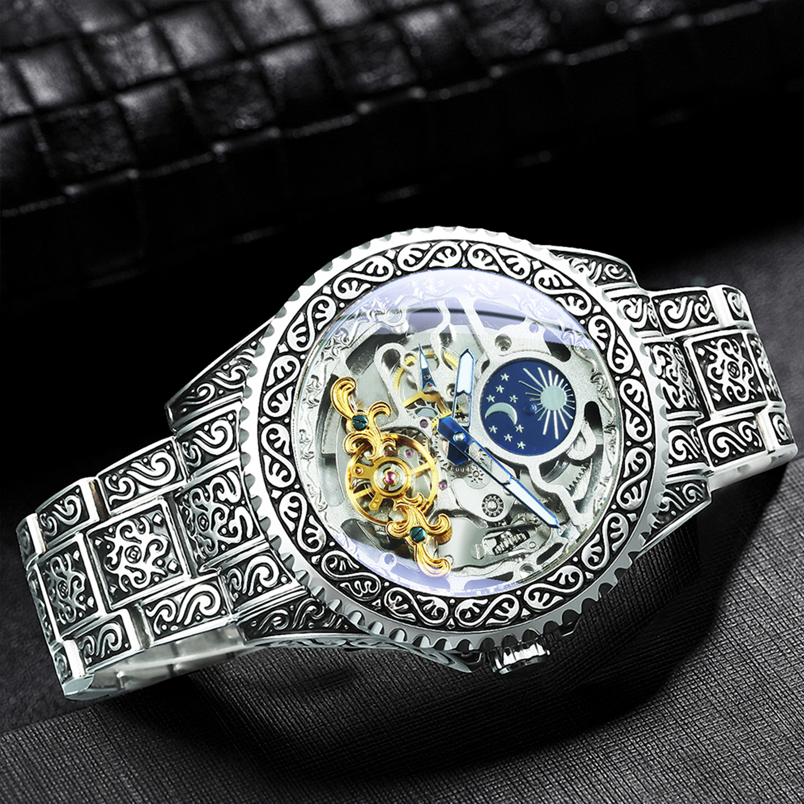 Forsining Luxury Gold Skeleton - Luxury Watch Engraving incelemesi ve fiyatı