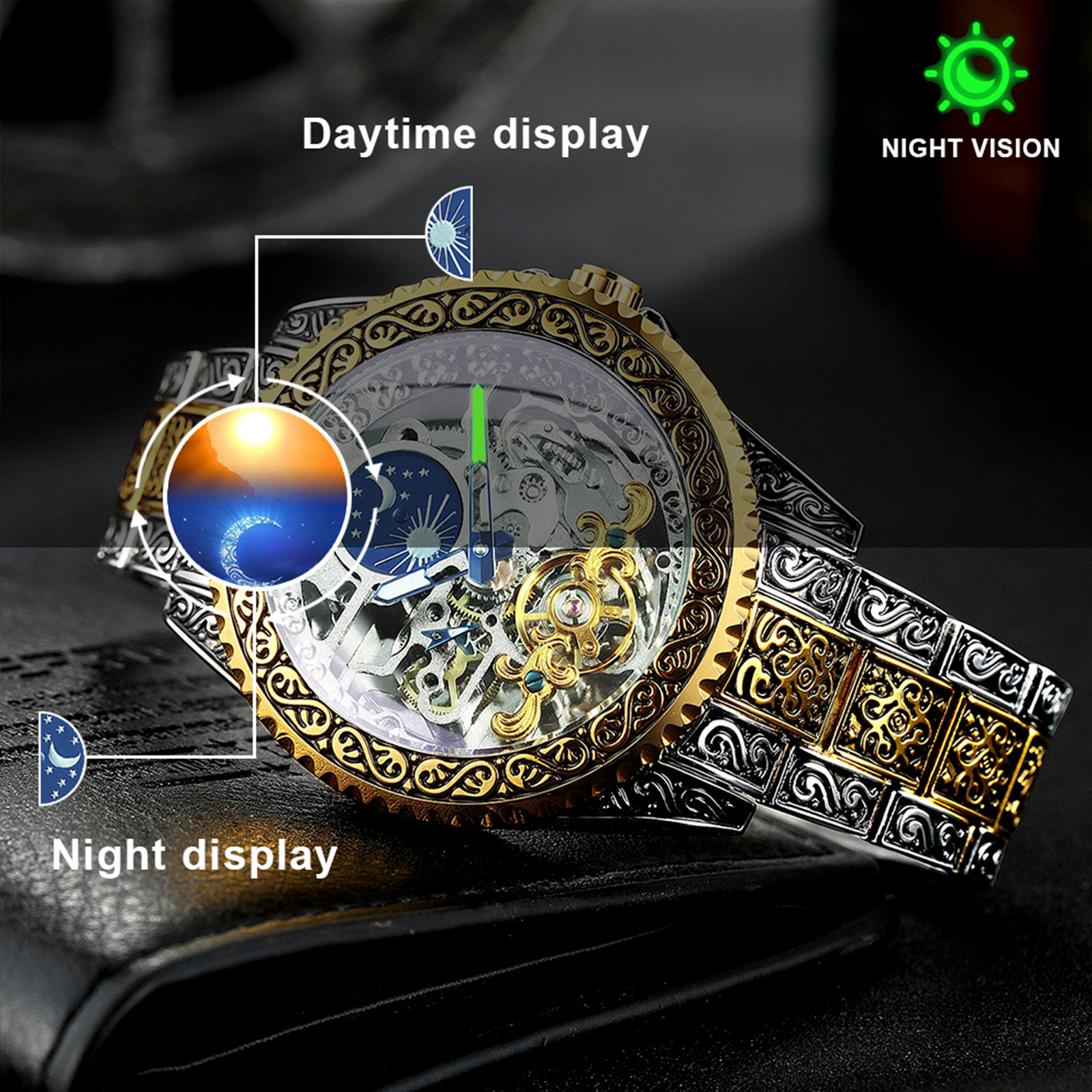 Forsining Luxury Gold Skeleton - Luxury Watch Engraving incelemesi ve fiyatı