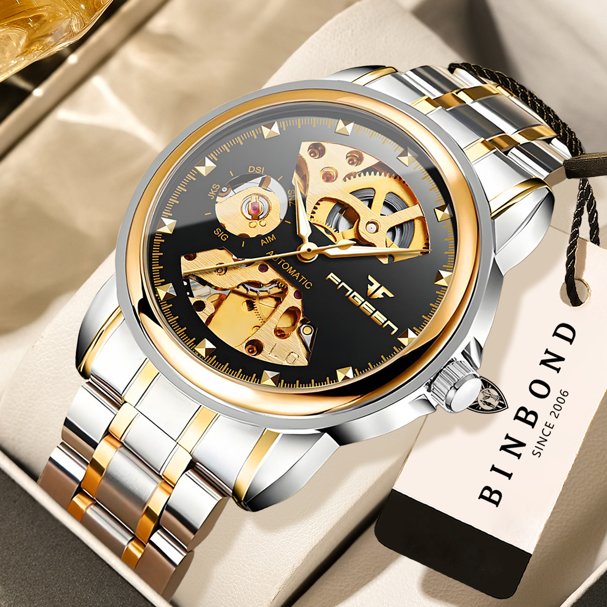 BINBOND Luxury mechanical wris - Tourbillon Movement Watch incelemesi ve fiyatı