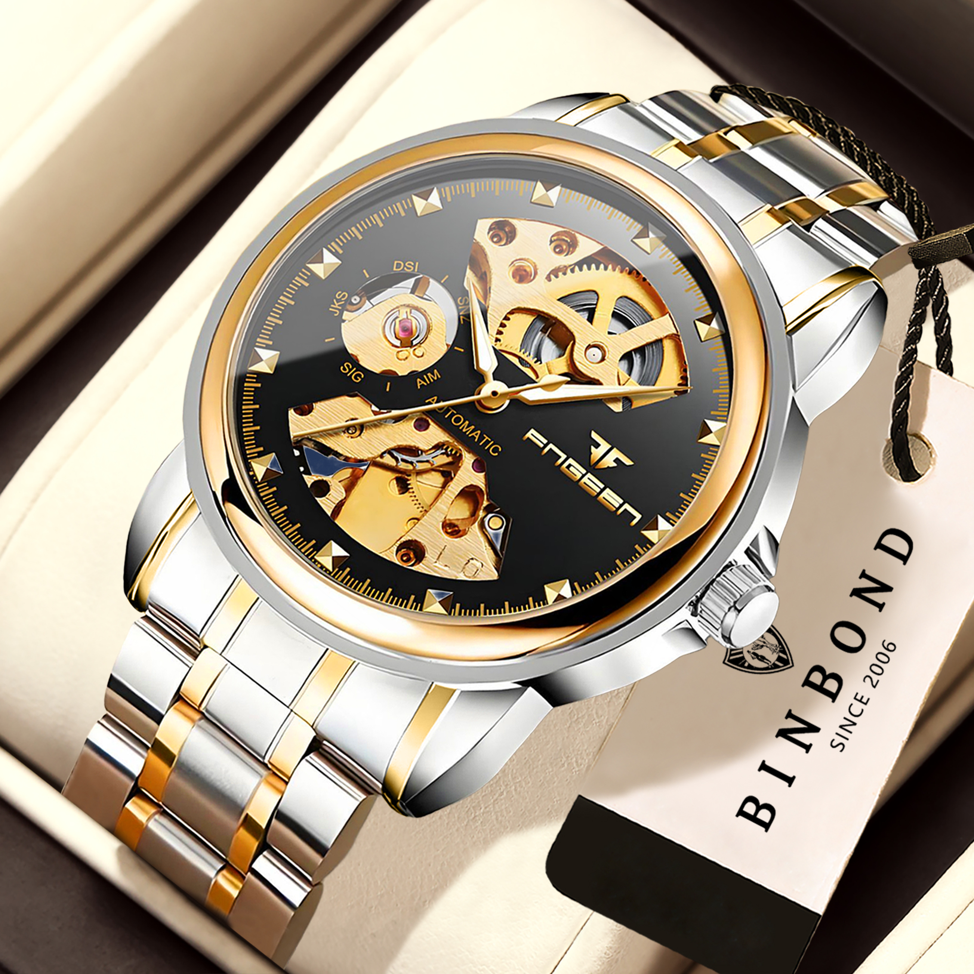 BINBOND Luxury mechanical wris - Tourbillon Movement Watch incelemesi ve fiyatı