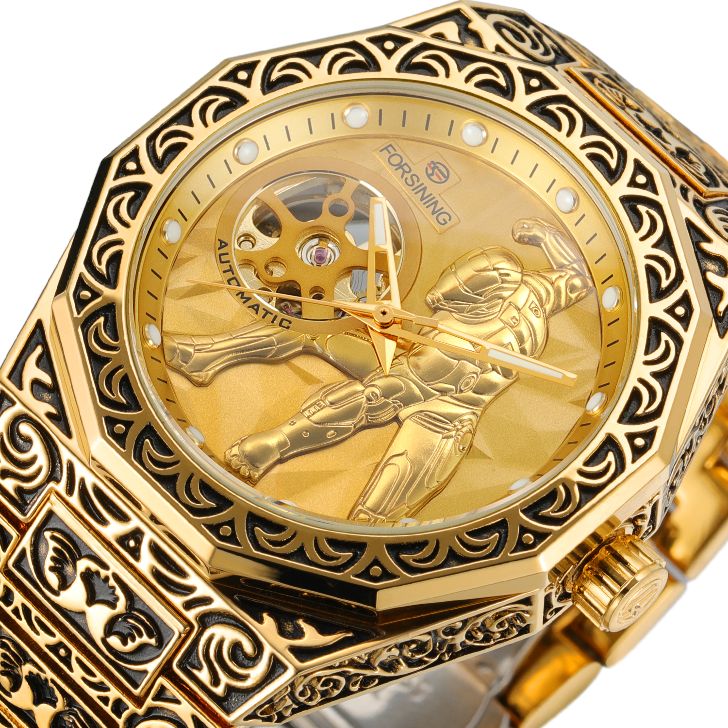 Forsining Vintage Gold Mechani - Luxury Watch Engraving incelemesi ve fiyatı