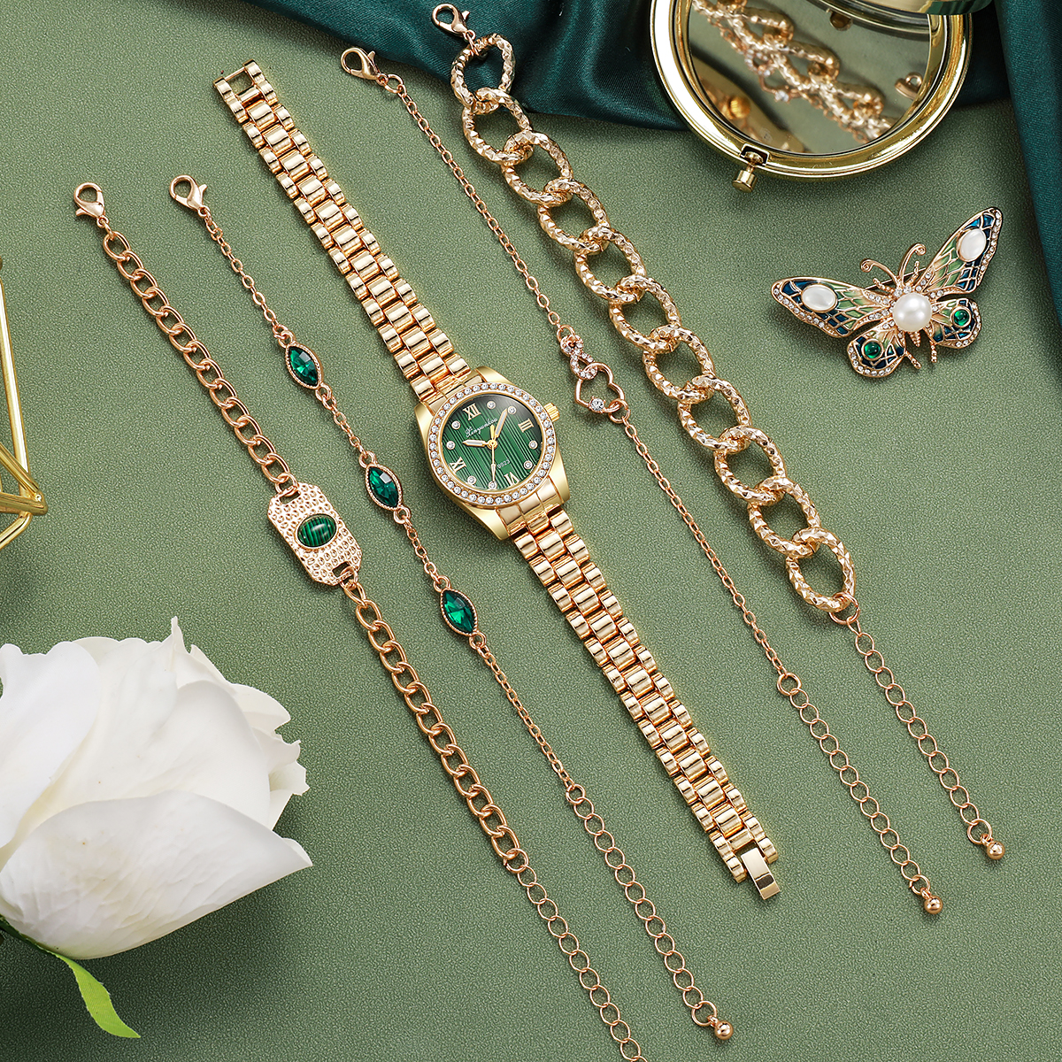 Luxury Two-Tone Green Dial Wat - Luxury Watch With Green Dial incelemesi ve fiyatı