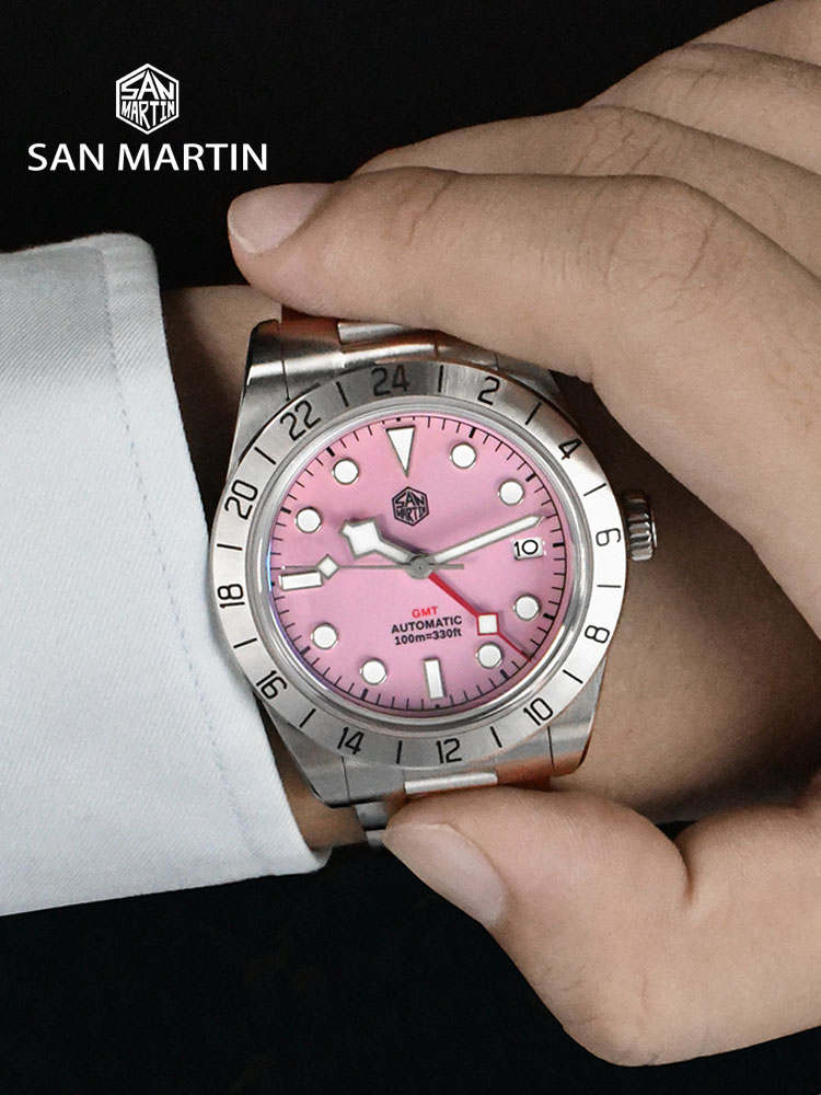 San Martin Pink Dial BB GMT NH - Luxury Watch La incelemesi ve fiyatı
