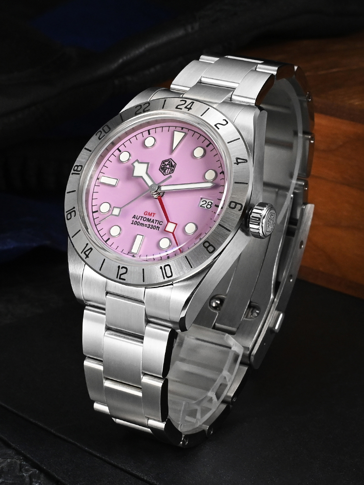 San Martin Pink Dial BB GMT NH - Luxury Watch La incelemesi ve fiyatı