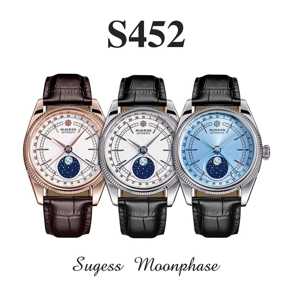 Sugess 40mm Watch of Men Moonp - Moonphase Complication Watch incelemesi ve fiyatı