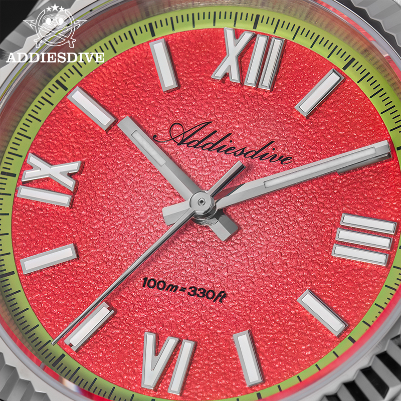 ADDIESDIVE 36mm Red/Yellow/Blu - Luxury Watch With Green Dial incelemesi ve fiyatı