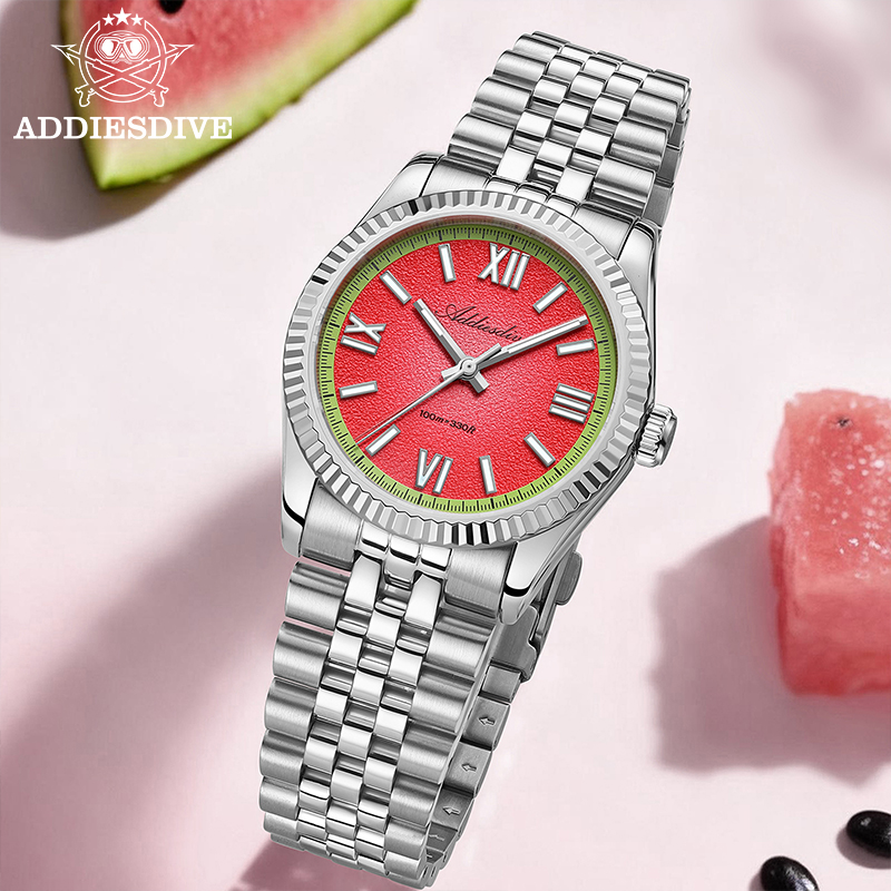 ADDIESDIVE 36mm Red/Yellow/Blu - Luxury Watch With Green Dial incelemesi ve fiyatı