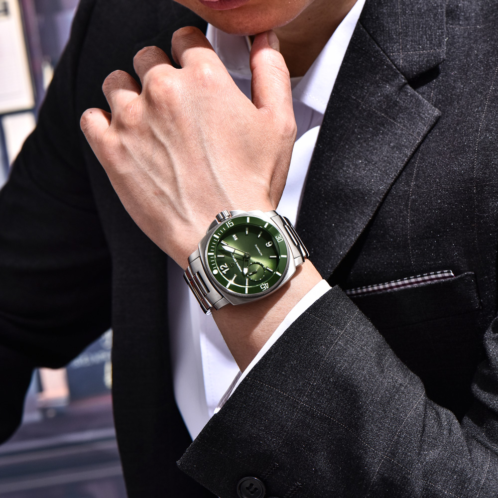 PAGANI DESIGN Men's Watch Luxu - Luxury Watch With Green Dial incelemesi ve fiyatı