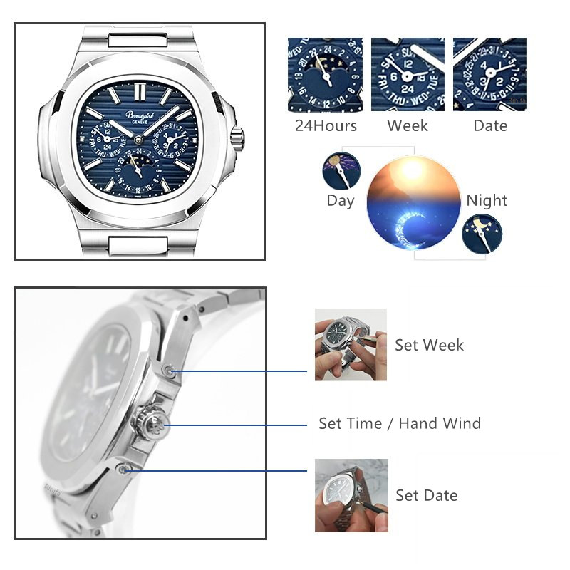Switzerland Rinifa Multifuncti - Moonphase Complication Watch incelemesi ve fiyatı