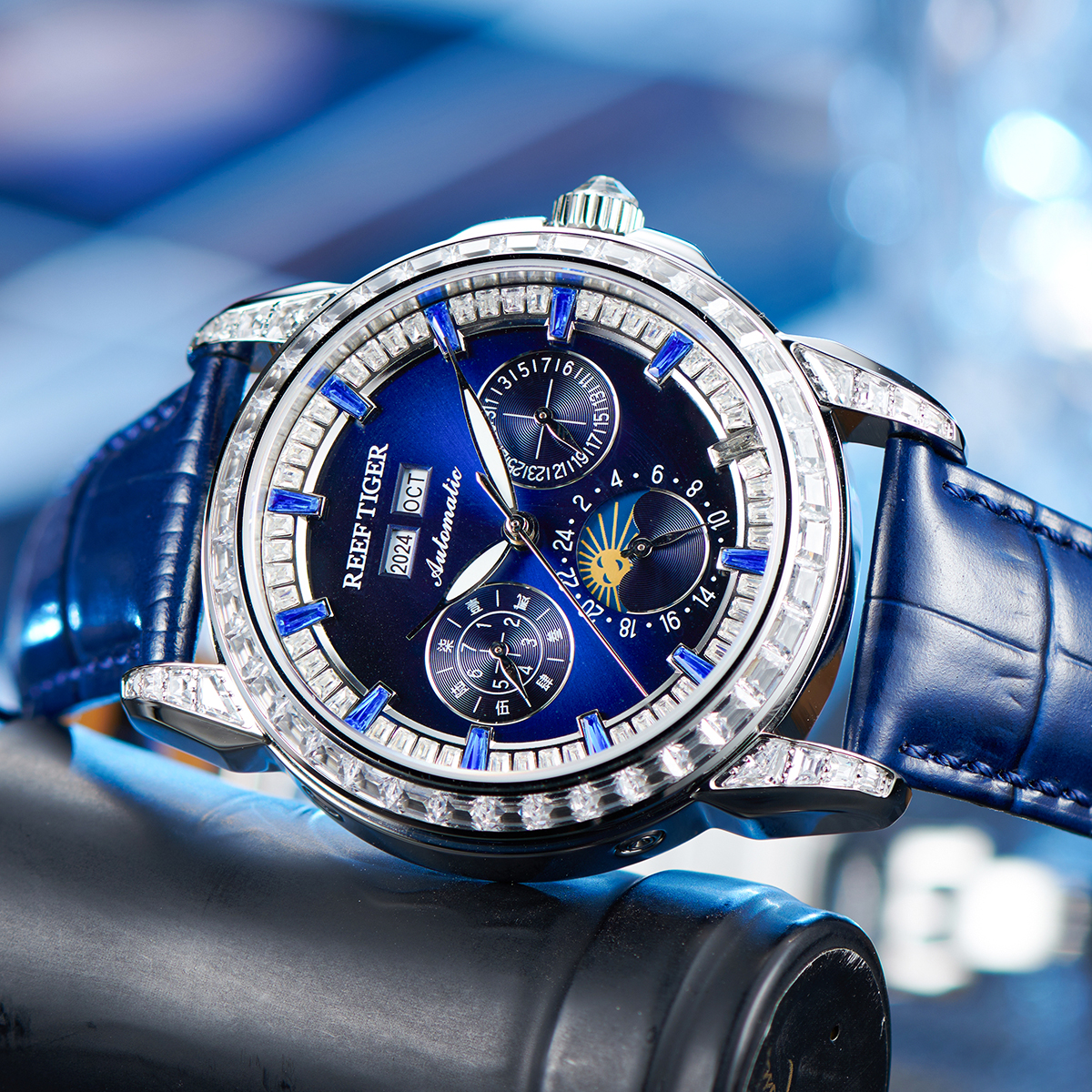 Reef Tiger/RT Brand Mens MoonP - Moonphase Complication Watch incelemesi ve fiyatı
