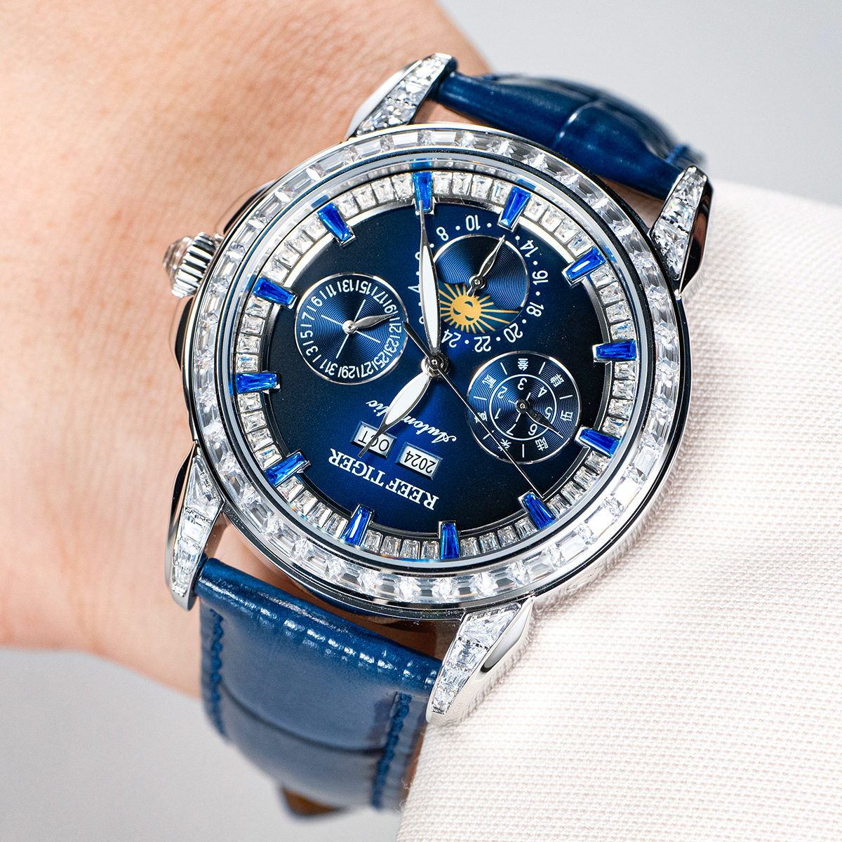 Reef Tiger/RT Brand Mens MoonP - Moonphase Complication Watch incelemesi ve fiyatı