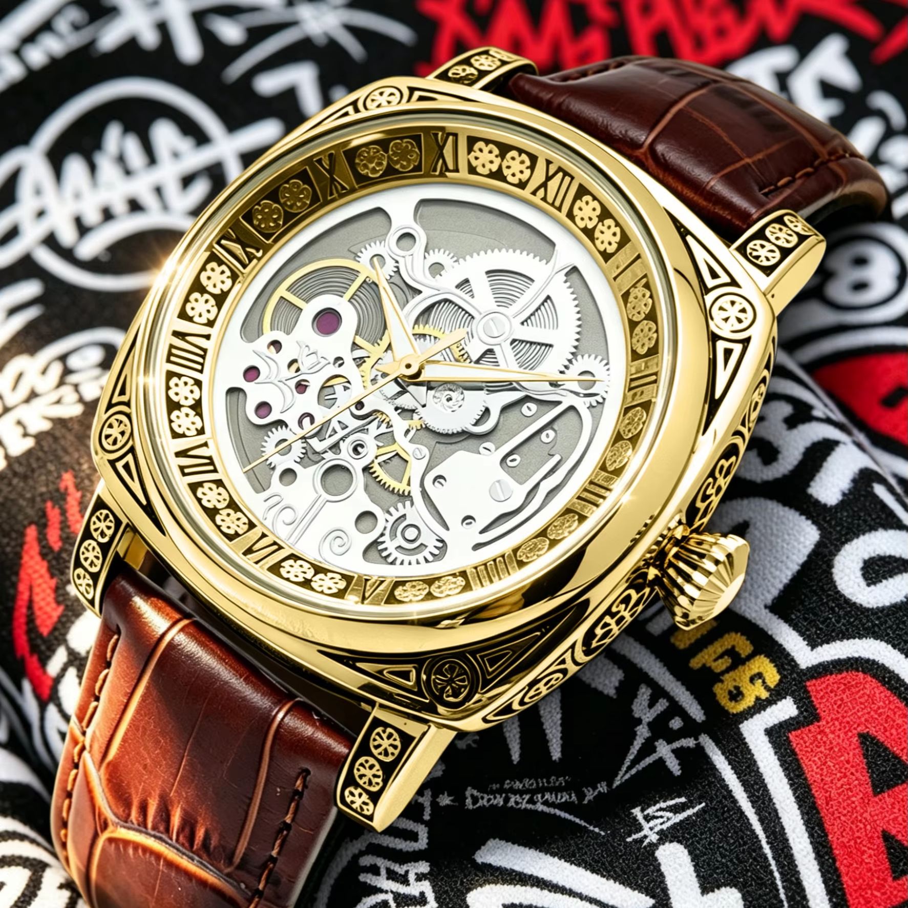 Hip-Hop Street Style Men's Qua - Luxury Watch Engraving incelemesi ve fiyatı
