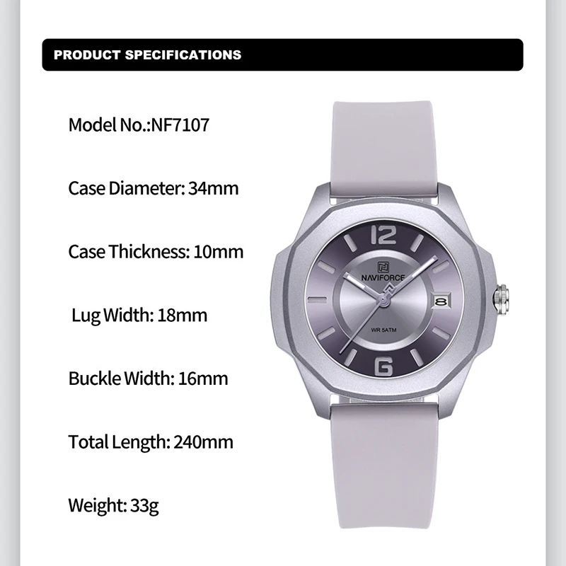 NAVIFORCE 7107 Watch for Women - Luxury Watch Black incelemesi ve fiyatı