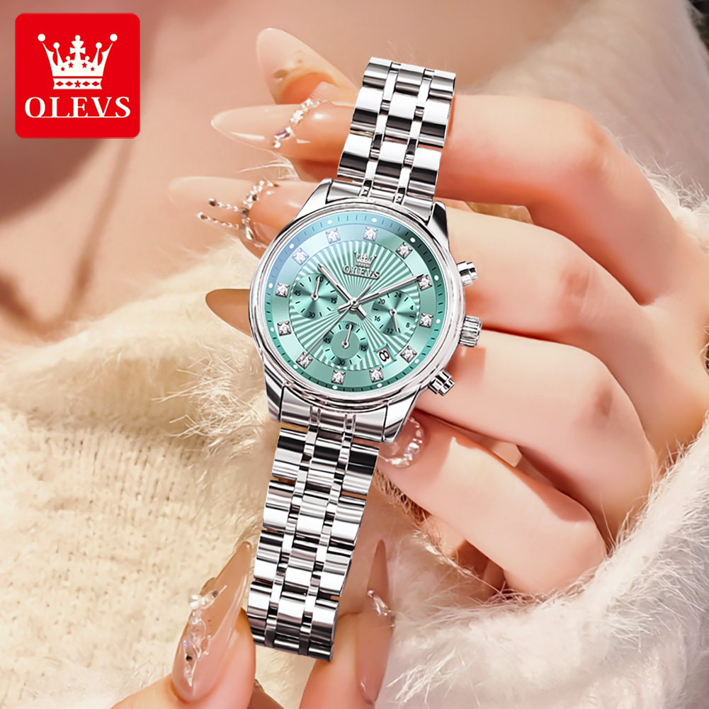 OLEVS Womens Watches Fashion L - Luxury Watch With Green Dial incelemesi ve fiyatı