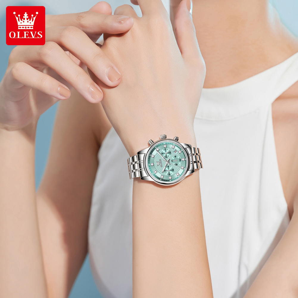 OLEVS Womens Watches Fashion L - Luxury Watch With Green Dial incelemesi ve fiyatı