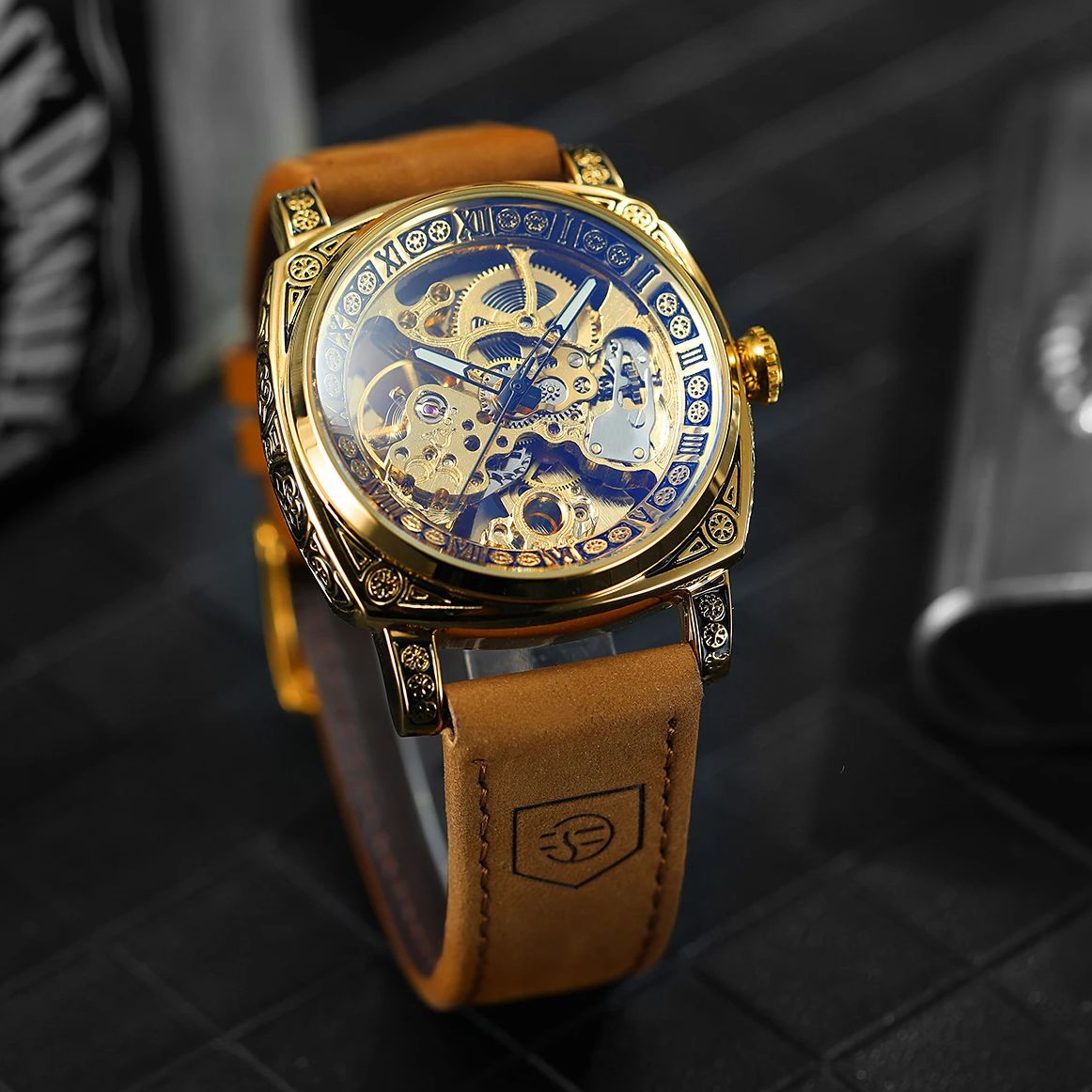 Forsining Gold Skeleton Mechan - Luxury Watch Engraving incelemesi ve fiyatı