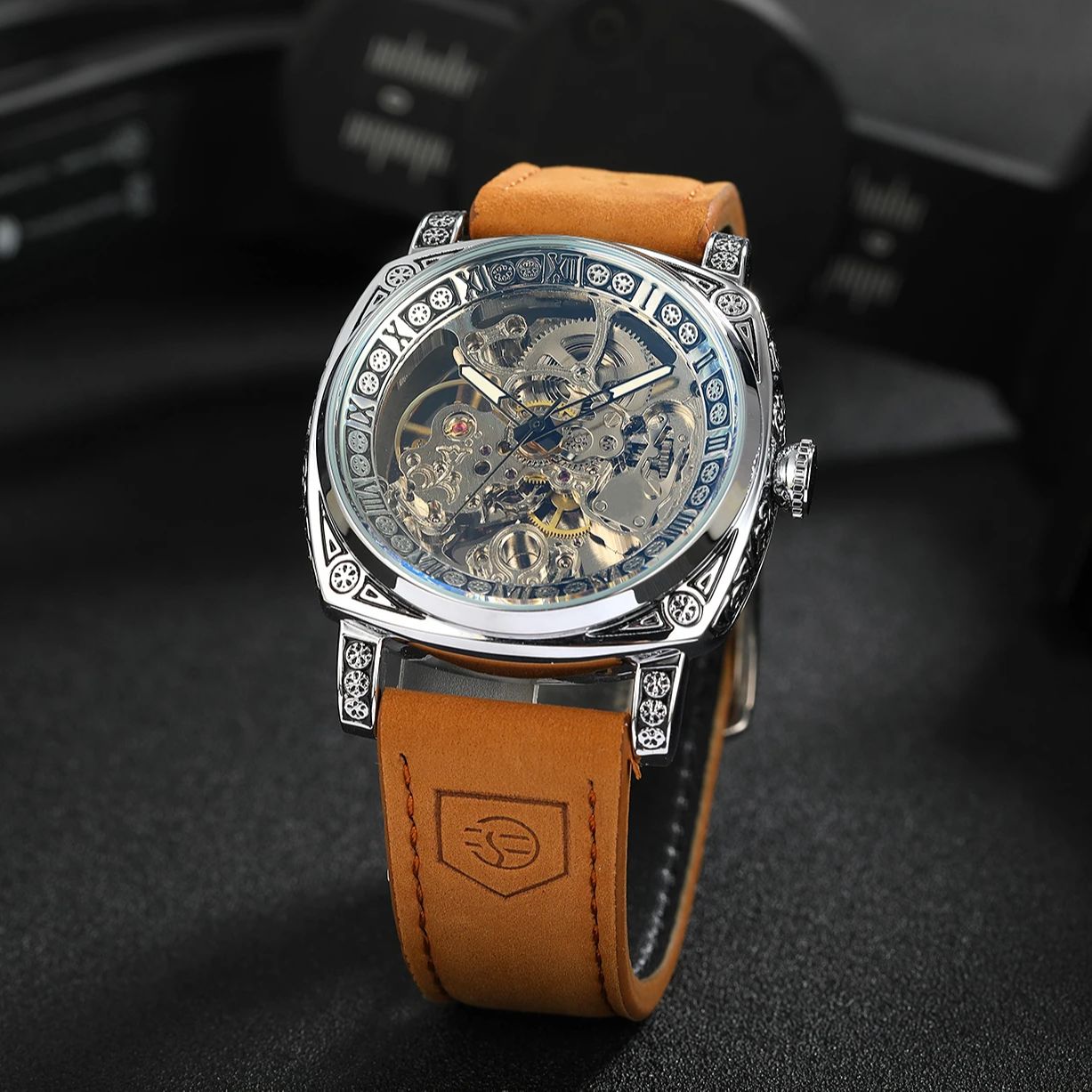 Forsining Gold Skeleton Mechan - Luxury Watch Engraving incelemesi ve fiyatı