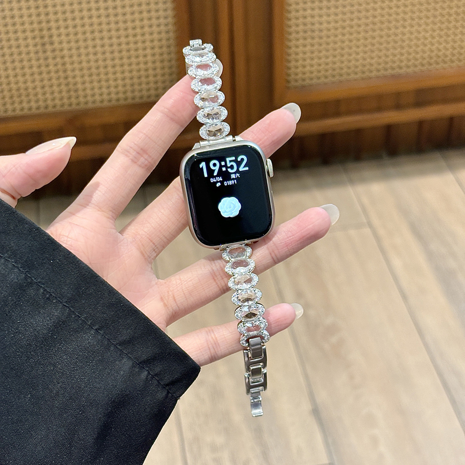 Luxury Oval Full Diamond Brace - Luxury Watch Apple Bands incelemesi ve fiyatı