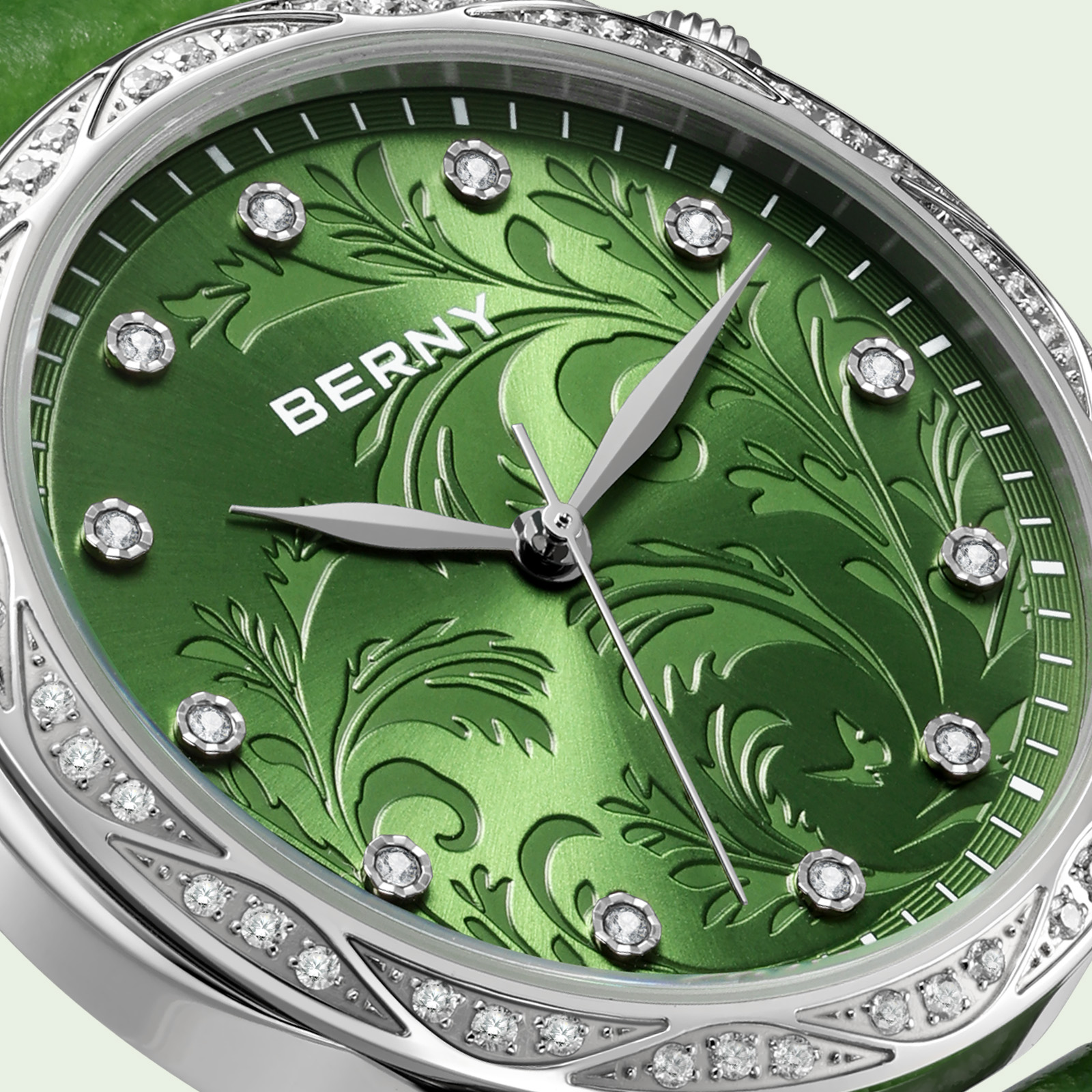 BERNY Women‘s Quartz Watch Gre - Luxury Watch With Green Dial incelemesi ve fiyatı