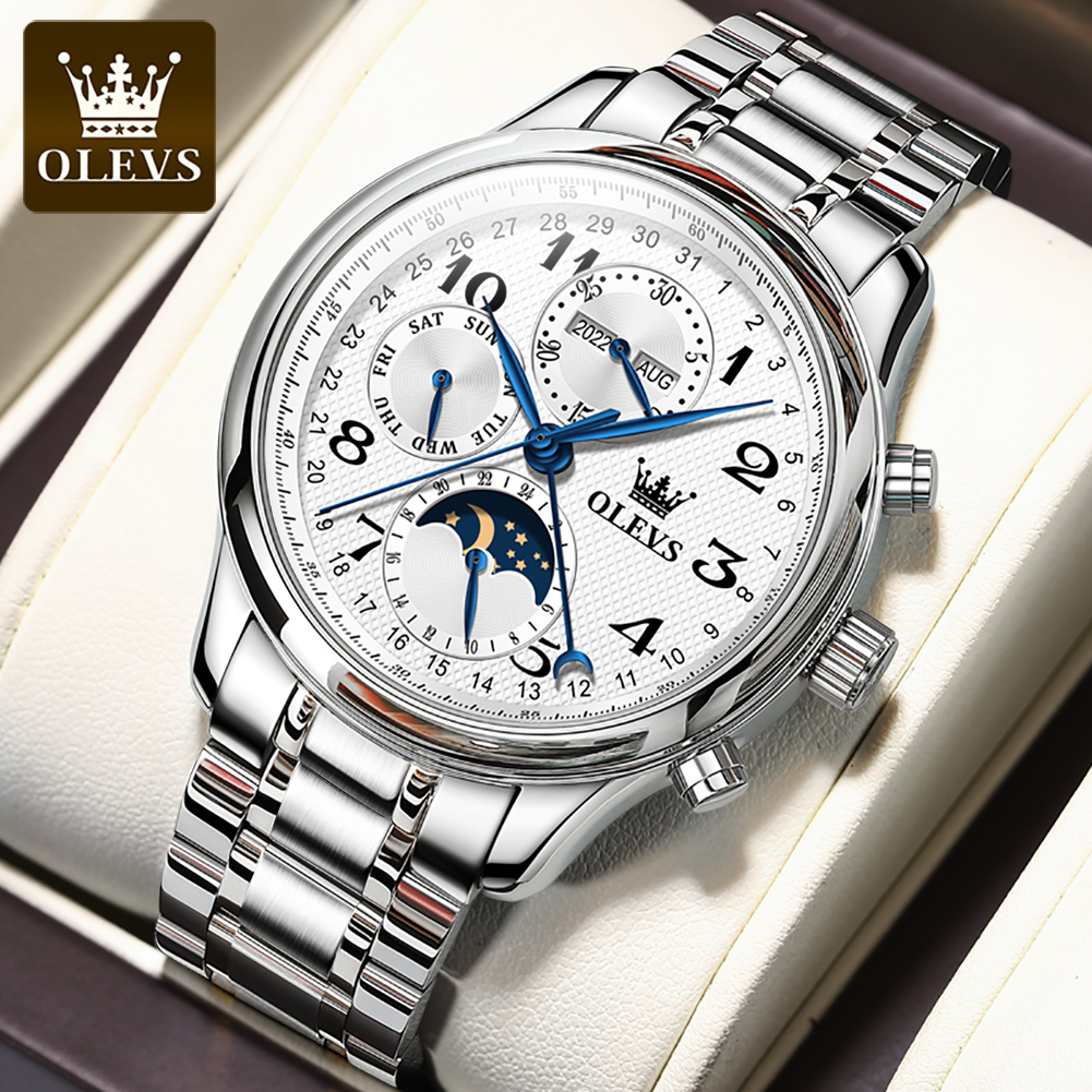OLEVS 6667 Luxury Original Men - Moonphase Complication Watch incelemesi ve fiyatı