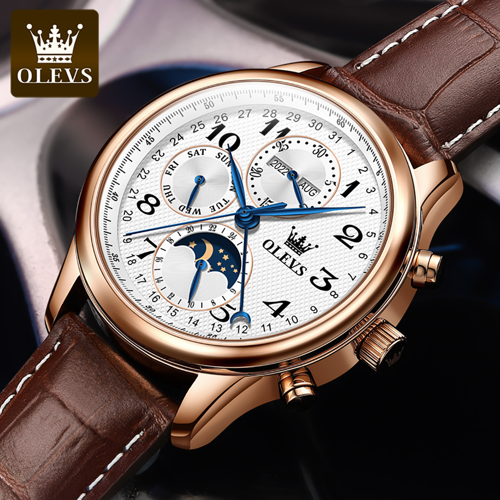 OLEVS 6667 Luxury Original Men - Moonphase Complication Watch incelemesi ve fiyatı