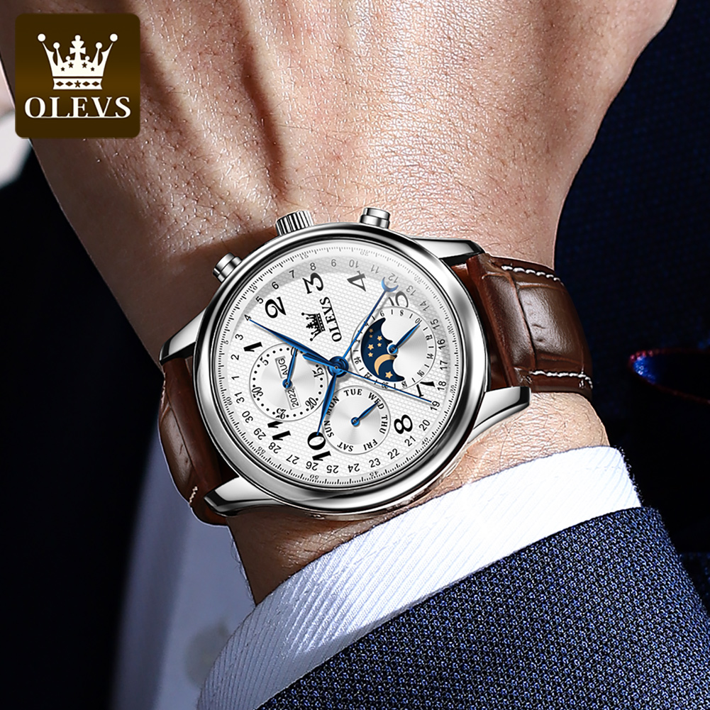 OLEVS 6667 Luxury Original Men - Moonphase Complication Watch incelemesi ve fiyatı