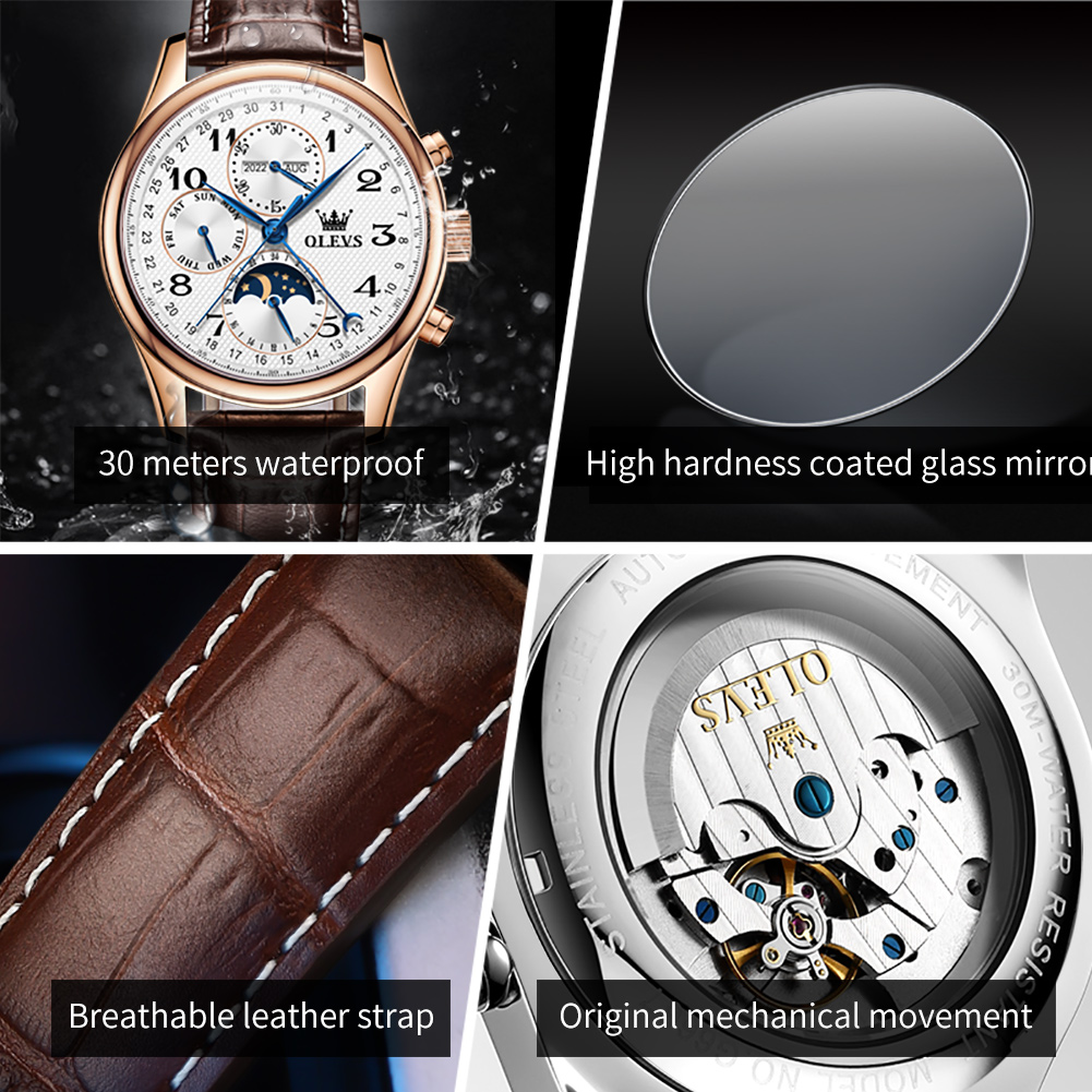 OLEVS 6667 Luxury Original Men - Moonphase Complication Watch incelemesi ve fiyatı