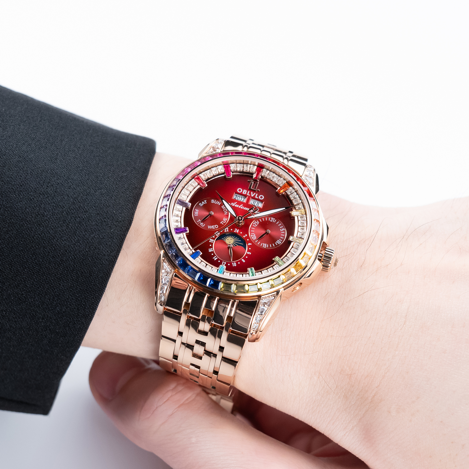 OBLVLO Men's Classic Mechanica - Moonphase Complication Watch incelemesi ve fiyatı