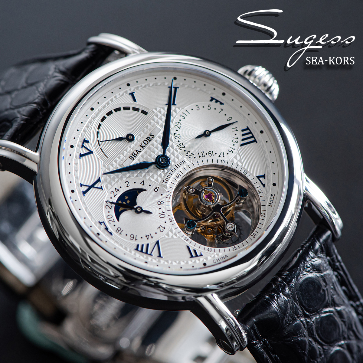 Sugess Seakors Man Tourbillon  - Moonphase Complication Watch incelemesi ve fiyatı